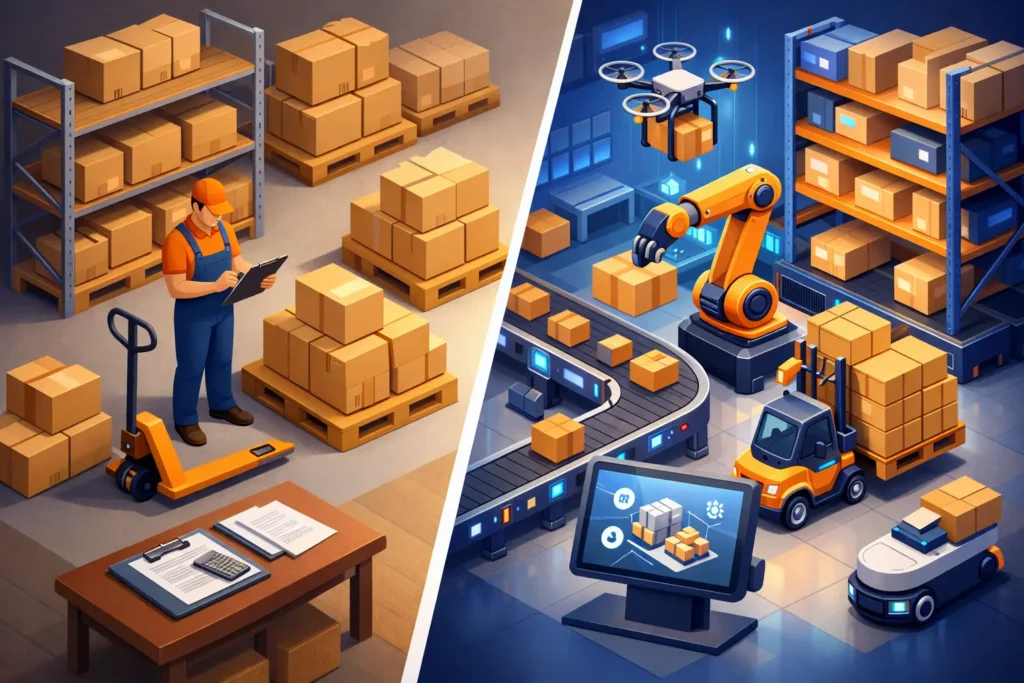 Gestion manuelle versus entrepôt connecté : choisir
